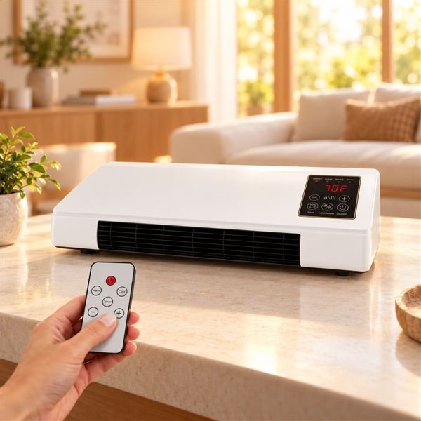 Cozy Cove Pro Heater installed in a cozy modern living room